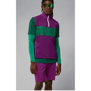 NWT J.Lindeberg Men’s Dean Golf Vest – Gloxinia, Medium, purple & green 195$